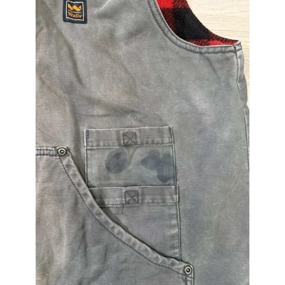 Walls Workwear Mens Xl Grey Flannel Lined Vest Distressed
